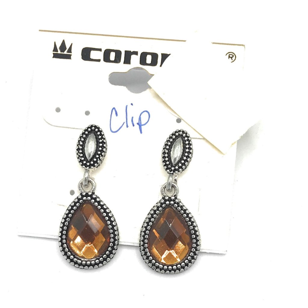 Coronet Clip Amber Earrings Case 7 691